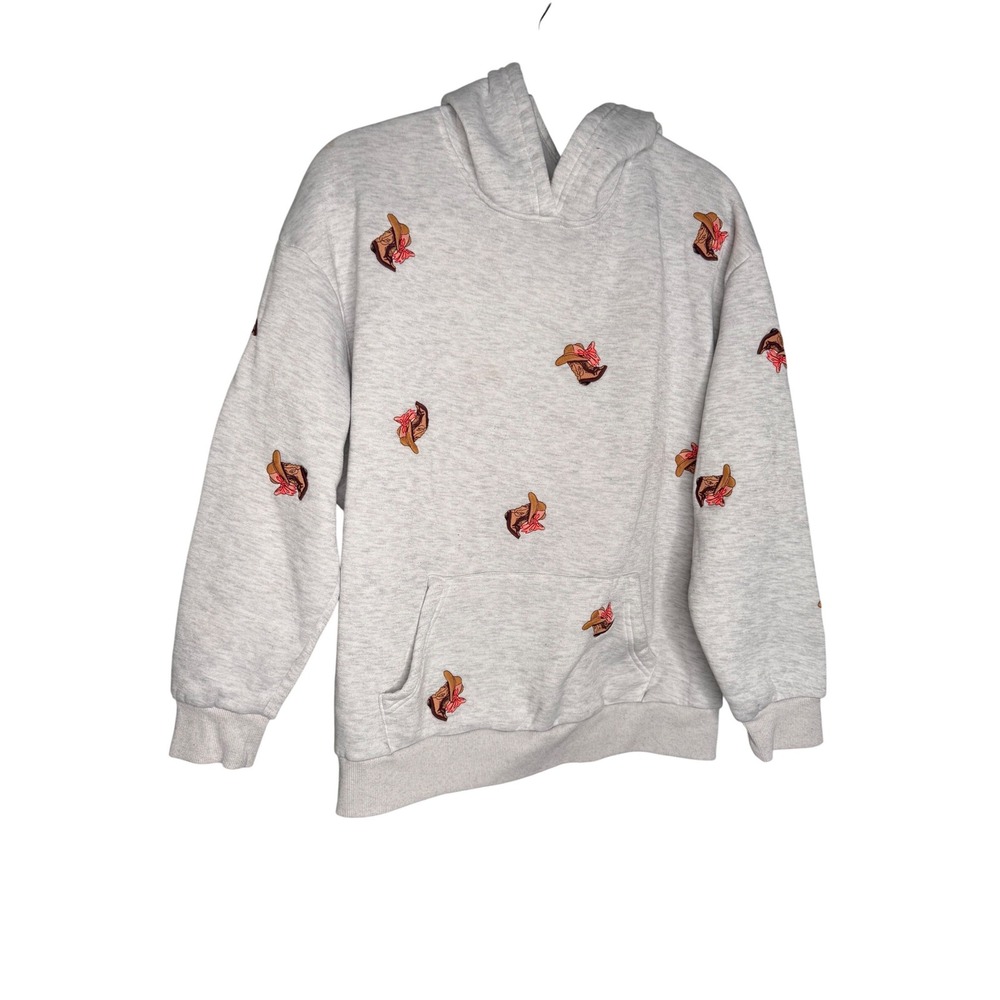 Cult Favorite cowgirl boots and hat‎ western embroidered pullover hoodie